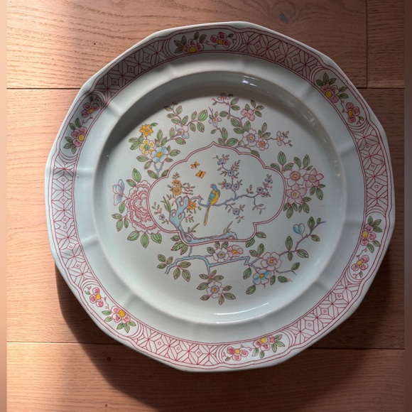 Adams Other - Antique Adams Calyx Ware Singapore Bird Serving Plate, 12”, Mint